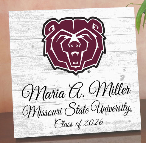 Missouri State University Class Year Plaque with Name - Gift for New Students, Alumni or Graduation
