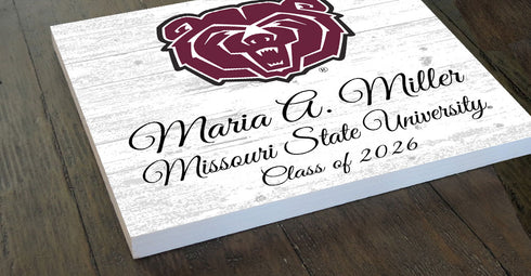 Missouri State University Class Year Plaque with Name - Gift for New Students, Alumni or Graduation
