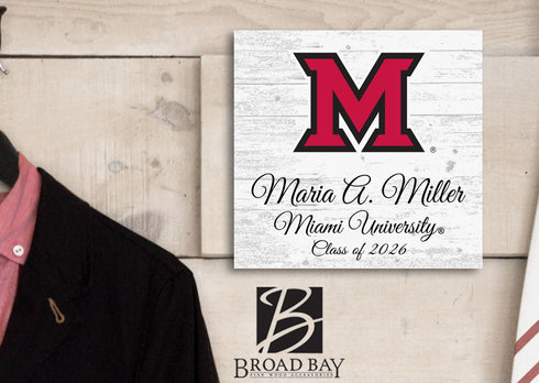 Miami University Class Year Plaque With Name - Personalized for Student, Alumni or Graduation Gift