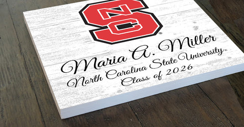 Official NC State Class Year Plaque with Name - For Students or Alumni