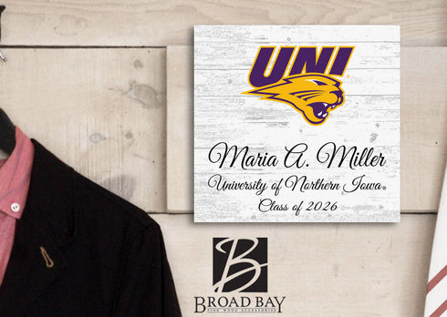 University of Northern Iowa Class Year Plaque With Name - Personalized for Student, Alumni or Graduation Gift