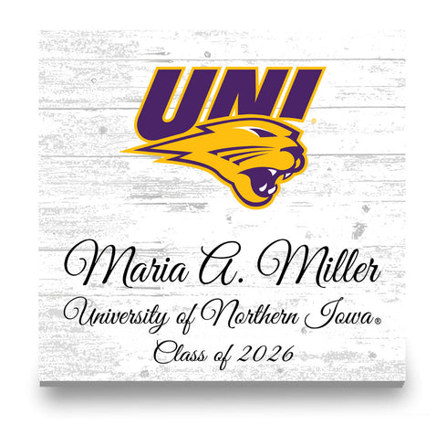 University of Northern Iowa Class Year Plaque With Name - Personalized for Student, Alumni or Graduation Gift
