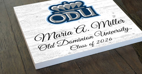 Old Dominion University Class Year Plaque With Name - Personalized for Student, Alumni or Graduation Gift