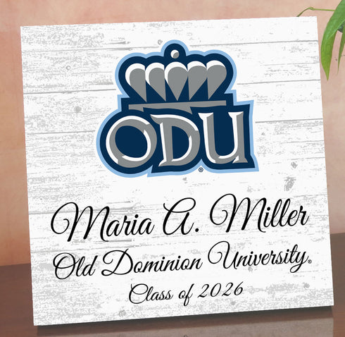 Old Dominion University Class Year Plaque With Name - Personalized for Student, Alumni or Graduation Gift