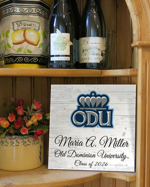 Old Dominion University Class Year Plaque With Name - Personalized for Student, Alumni or Graduation Gift