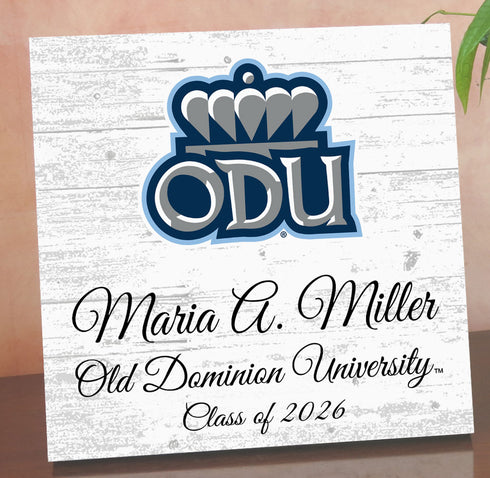 Old Dominion University Class Year Plaque With Name - Personalized for Student, Alumni or Graduation Gift