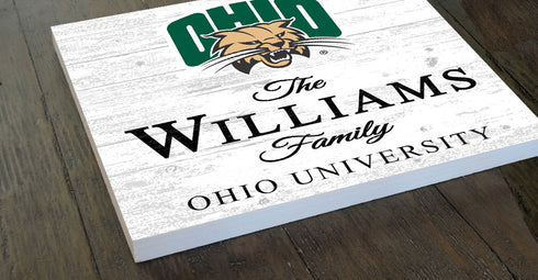 Personalized Ohio Bobcats Family Name Sign – Custom Ohio University Wood Wall Decor – Bobcats Gift