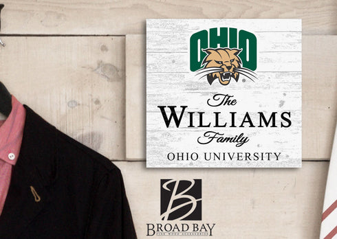 Personalized Ohio Bobcats Family Name Sign – Custom Ohio University Wood Wall Decor – Bobcats Gift