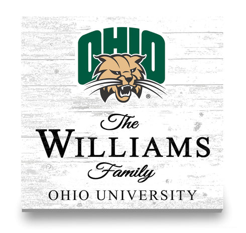 Personalized Ohio Bobcats Family Name Sign – Custom Ohio University Wood Wall Decor – Bobcats Gift