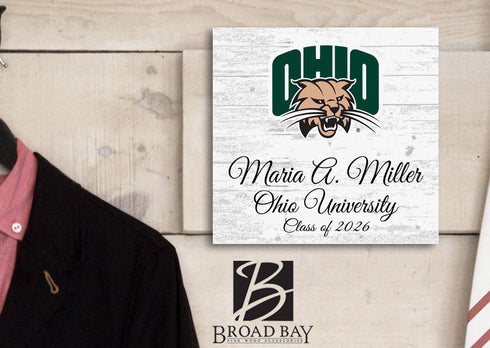 Ohio University Class Year Plaque With Name - Personalized for Student, Alumni or Graduation Gift