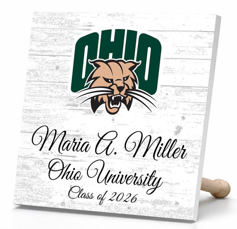 Ohio University Class Year Plaque With Name - Personalized for Student, Alumni or Graduation Gift