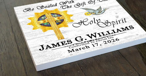 Personalized Confirmation Plaque – Custom Catholic Confirmation Gift with Name & Date
