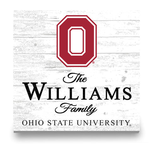 Personalized Ohio State Buckeyes Family Name Sign – Custom Ohio State University Wood Wall Decor – Buckeyes Gift