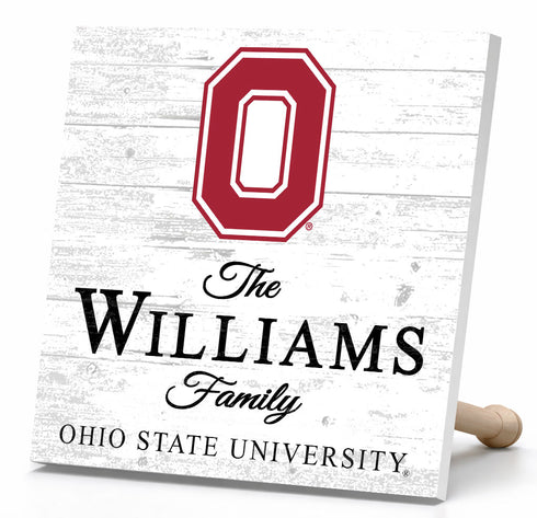 Personalized Ohio State Buckeyes Family Name Sign – Custom Ohio State University Wood Wall Decor – Buckeyes Gift