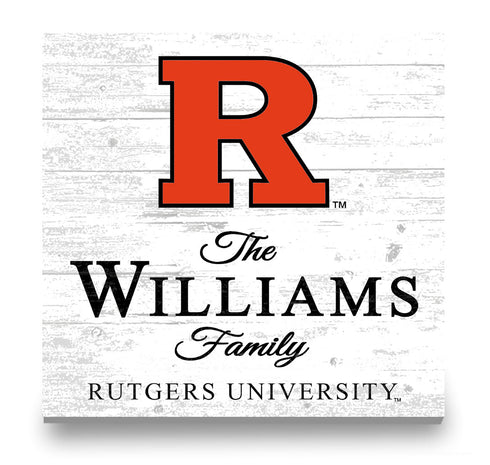 Personalized Rutgers Scarlet Knights Family Name Sign – Custom Rutgers University Wood Wall Decor – Scarlet Knights Gift