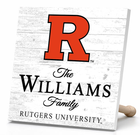 Personalized Rutgers Scarlet Knights Family Name Sign – Custom Rutgers University Wood Wall Decor – Scarlet Knights Gift