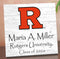 Personalized Rutgers University Graduation Sign – Custom Name & Class Year Plaque Gift for Scarlet Knights Graduate, Alumni & Student