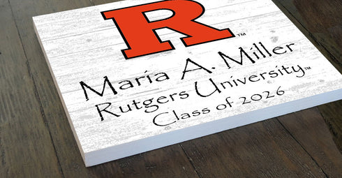 Personalized Rutgers University Graduation Sign – Custom Name & Class Year Plaque Gift for Scarlet Knights Graduate, Alumni & Student