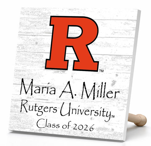 Personalized Rutgers University Graduation Sign – Custom Name & Class Year Plaque Gift for Scarlet Knights Graduate, Alumni & Student