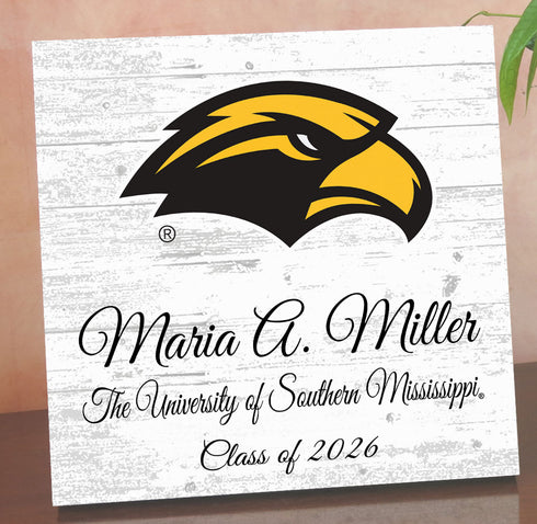 University of Southern Miss Class Year Plaque With Name - Personalized for Student, Alumni or Graduation Gift
