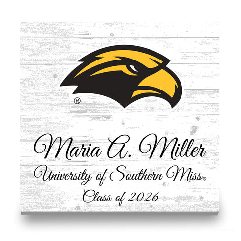 University of Southern Miss Class Year Plaque With Name - Personalized for Student, Alumni or Graduation Gift