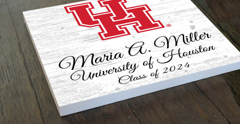 Official University of Houston Class Year Plaque with Name - Personalized Gift for Students and Alumni