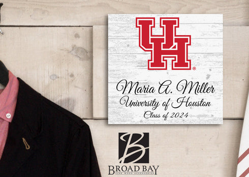 Official University of Houston Class Year Plaque with Name - Personalized Gift for Students and Alumni