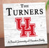 Houston Cougars Proud Family Sign - Personalized Family Name Wood Plaque - Officially Licensed Square Decor