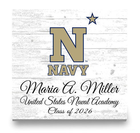 United States Naval Academy Class Year Plaque With Name - Personalized for Student, Alumni or Graduation Gift