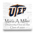 University of Texas at El Paso Class Year Plaque With Name - Personalized for Student, Alumni or Graduation Gift