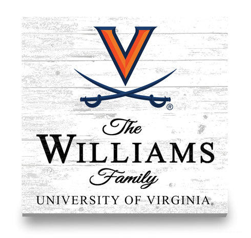 Personalized Virginia Cavaliers Family Name Sign – Custom University of Virginia Wood Wall Decor – Cavaliers Gift