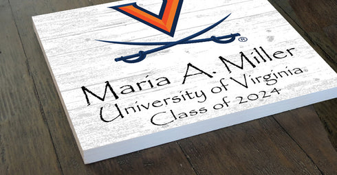 University of Virginia Class Year Plaque With Name - Personalized for Student, Alumni or Graduation Gift