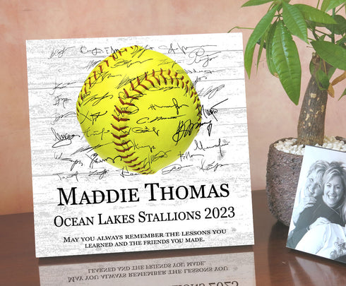 Personalized Softball Award Plaque for Players or Coaches