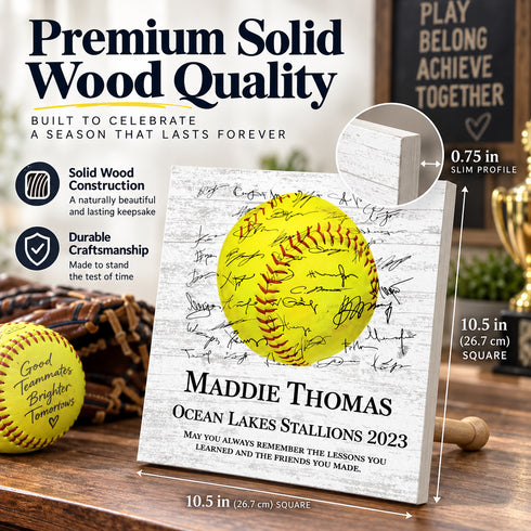 Signable Coach Gift Plaque - Team Signed Custom Wood Award - Select Your Sport