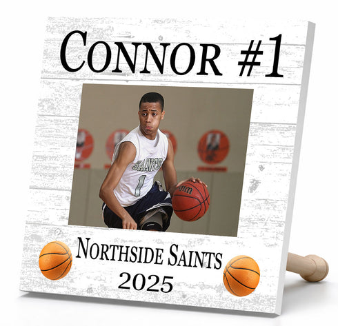 Basketball Award Photo Plaque - Personalized Player, Coach or MVP Recognition Gift