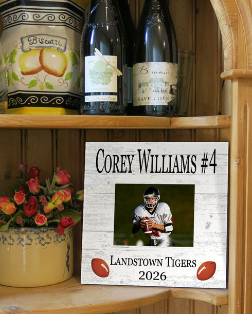 Football Award Photo Plaque - Personalized Player, Coach or MVP Recognition Gift