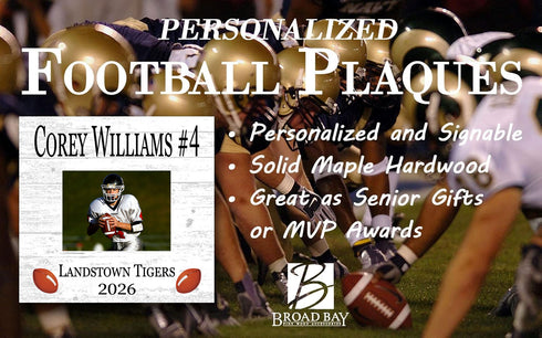 Football Award Photo Plaque - Personalized Player, Coach or MVP Recognition Gift