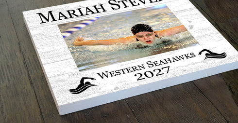Swimming Award Photo Plaque - Personalized Swimmer, Coach or MVP Recognition Gift