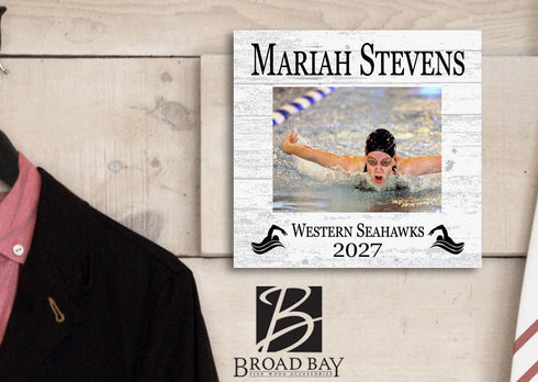 Swimming Award Photo Plaque - Personalized Swimmer, Coach or MVP Recognition Gift