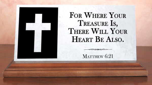 Bible Quote Custom Plaque Gift For Desk Or Shelf - Solid Marble