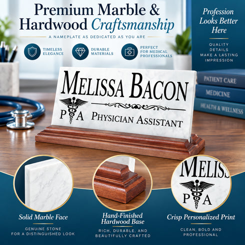 Physician Assistant Desk Nameplate - PA School Graduation Gift