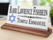 Jewish Desk Nameplate - Solid Marble with Blue Star of David