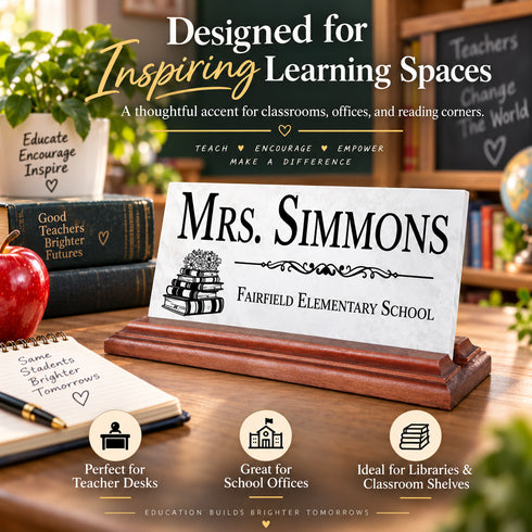 Personalized Teacher Desk Nameplate - For Educators and School Administration