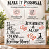 1st Anniversary Gift - Personalized Wood Sign for Husband, Wife or Couple - 1 Year