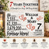 7th Anniversary Gift - Personalized Wood Sign for Husband, Wife or Couple - 7 Year