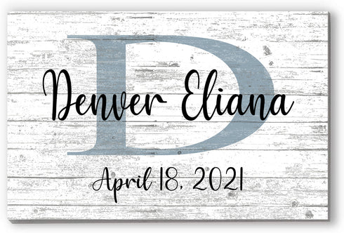 Child or Baby Name Monogram Sign Personalized Nursery Décor