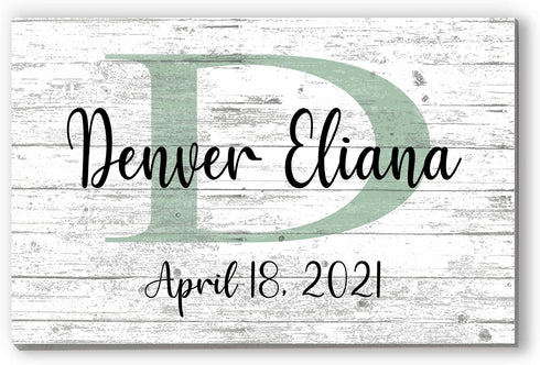 Child or Baby Name Monogram Sign Personalized Nursery Décor