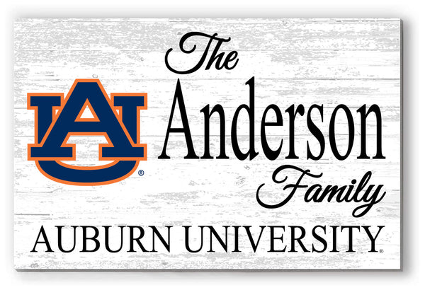 Auburn University Family Name Sign for Alumni, Fans or Graduation