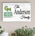 George Mason Family Name Sign – Personalized George Mason University Wood Plaque for Alumni or Graduation