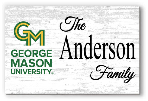 George Mason Family Name Sign – Personalized George Mason University Wood Plaque for Alumni or Graduation